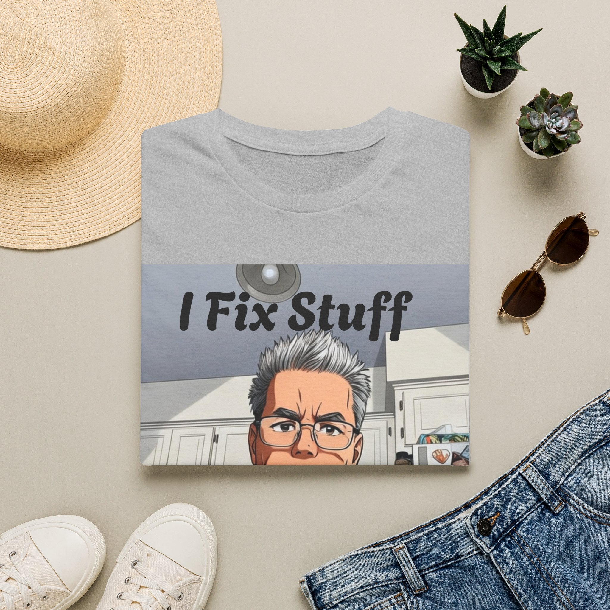 I Fix Stuff Handyman T-Shirt — Funny Repairman Cartoon Tee