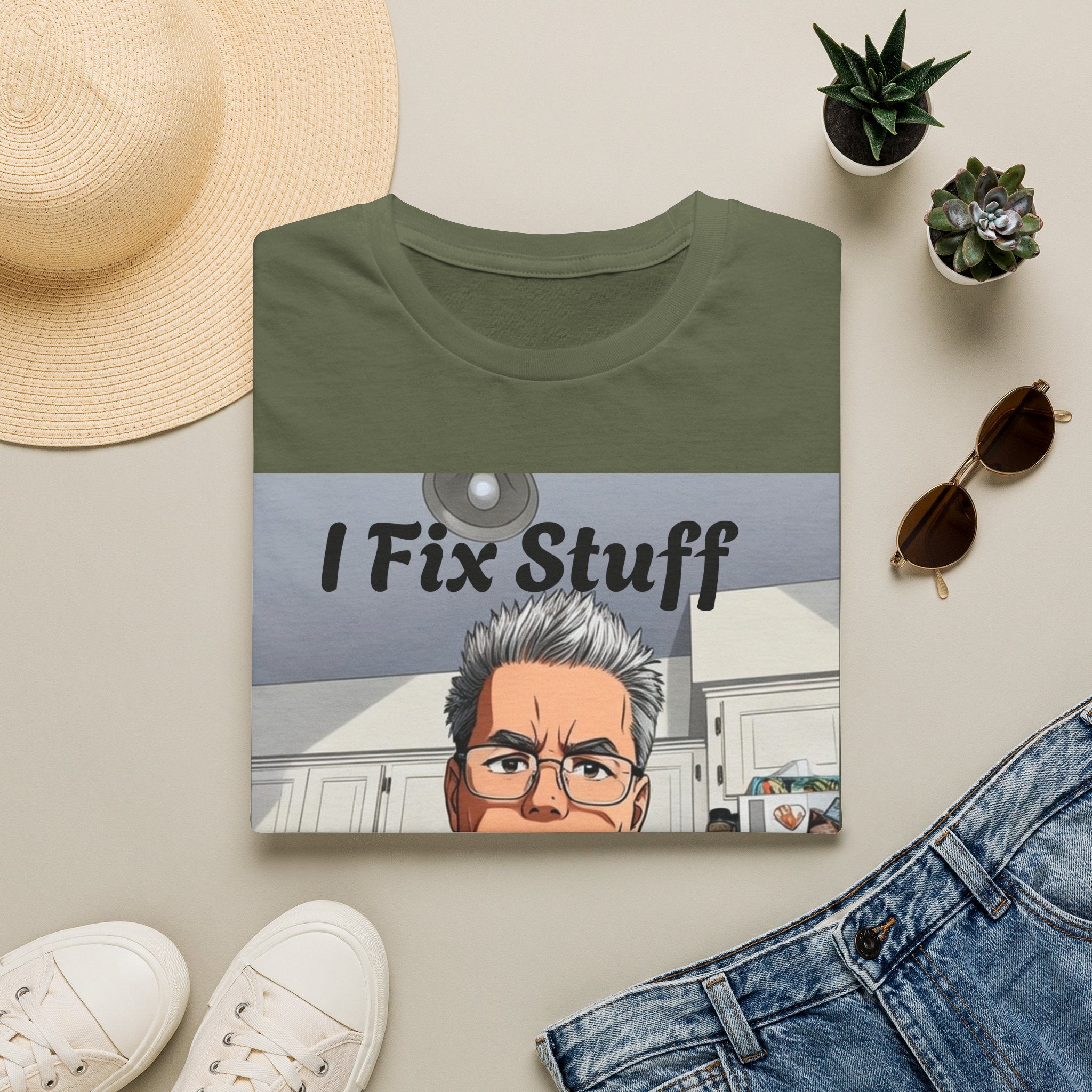 I Fix Stuff Handyman T-Shirt — Funny Repairman Cartoon Tee