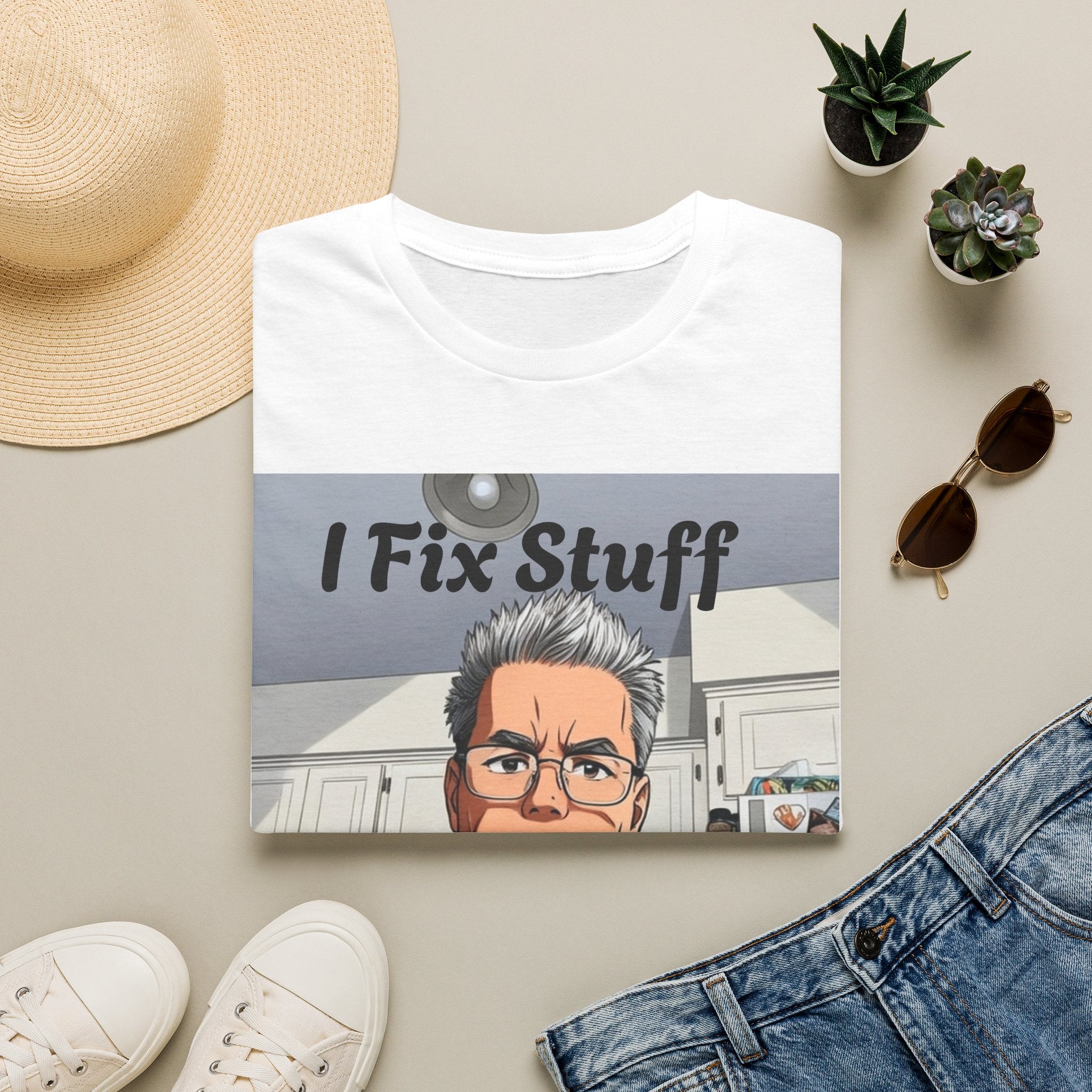 I Fix Stuff Handyman T-Shirt — Funny Repairman Cartoon Tee