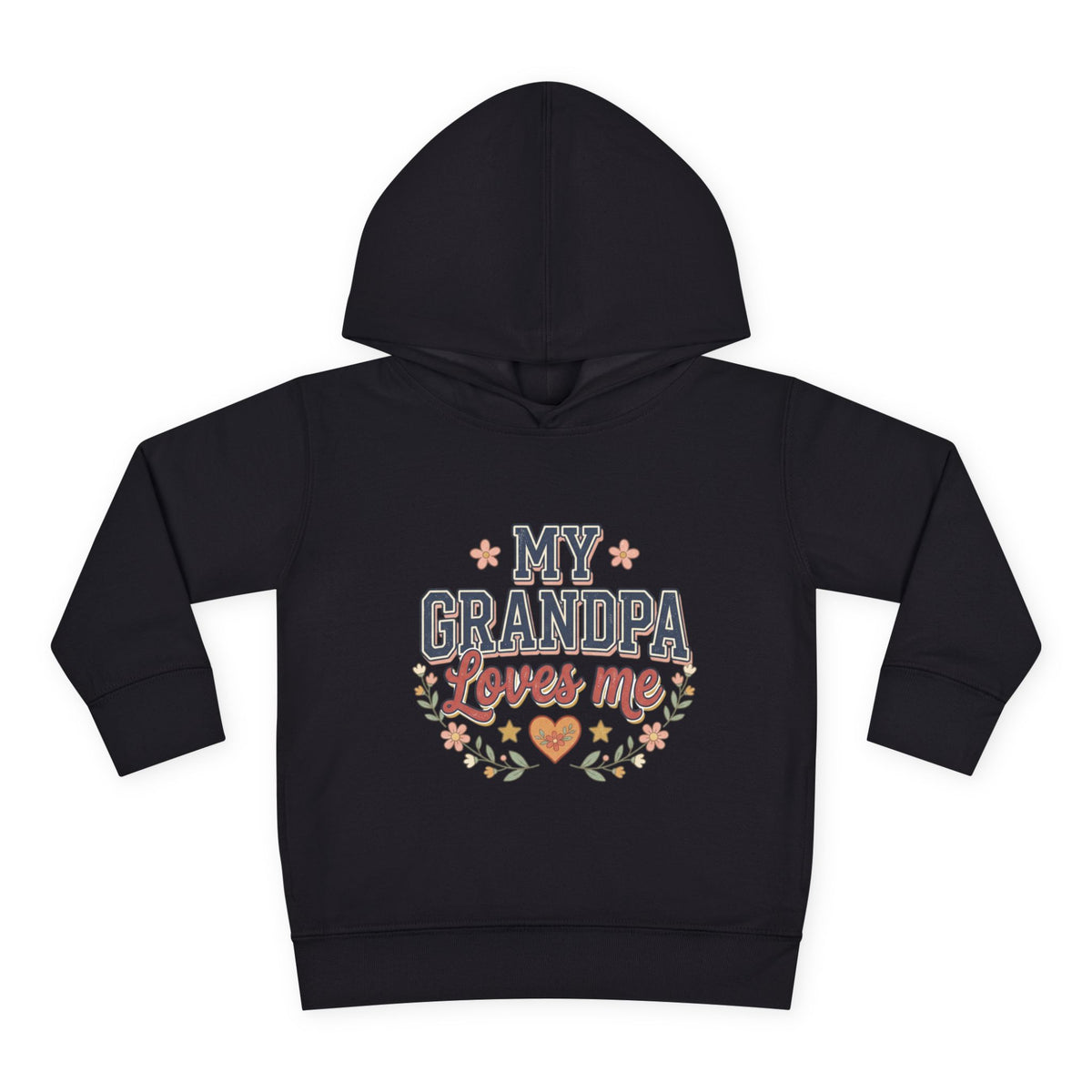 Toddler Hoodie - "My Grandpa Loves Me" Cute Heart & Floral Pullover