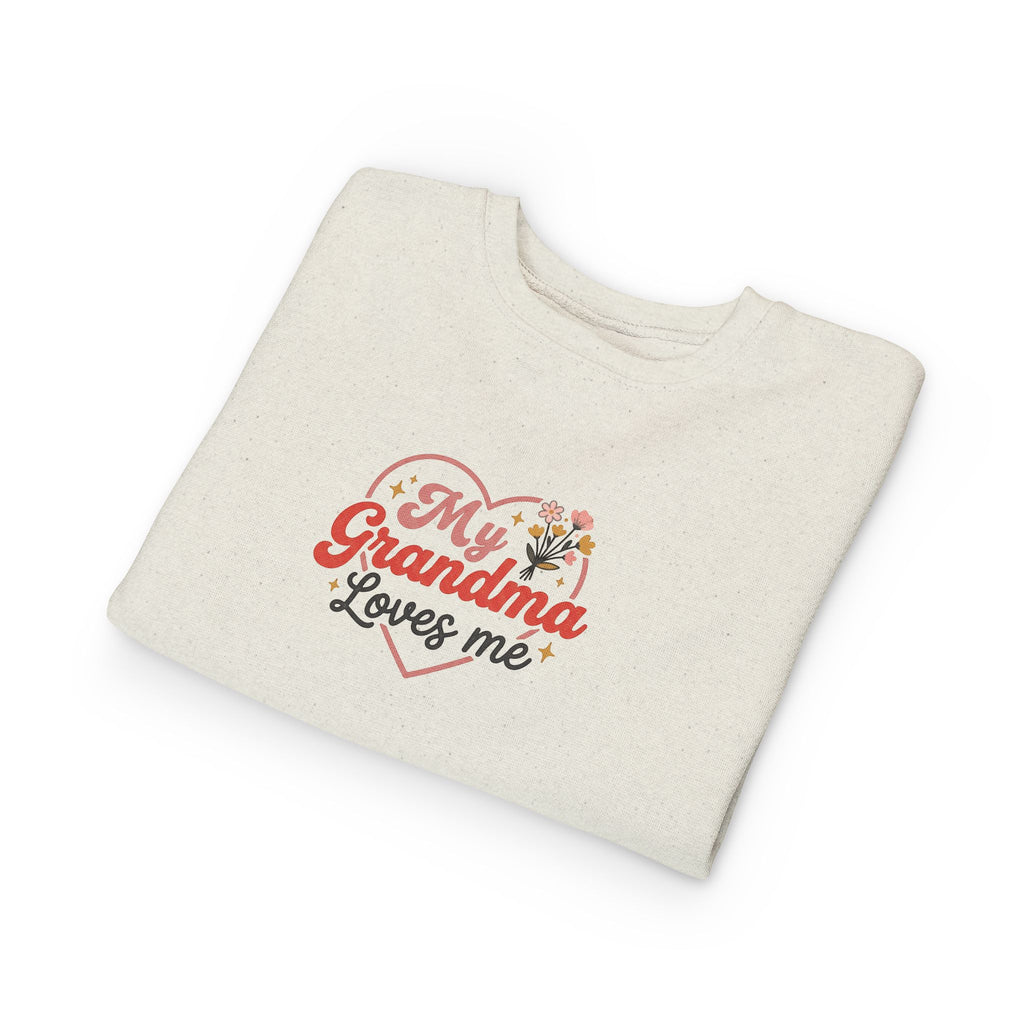 Toddler Sweatshirt - "My Grandma Loves Me" Heart Floral Pullover