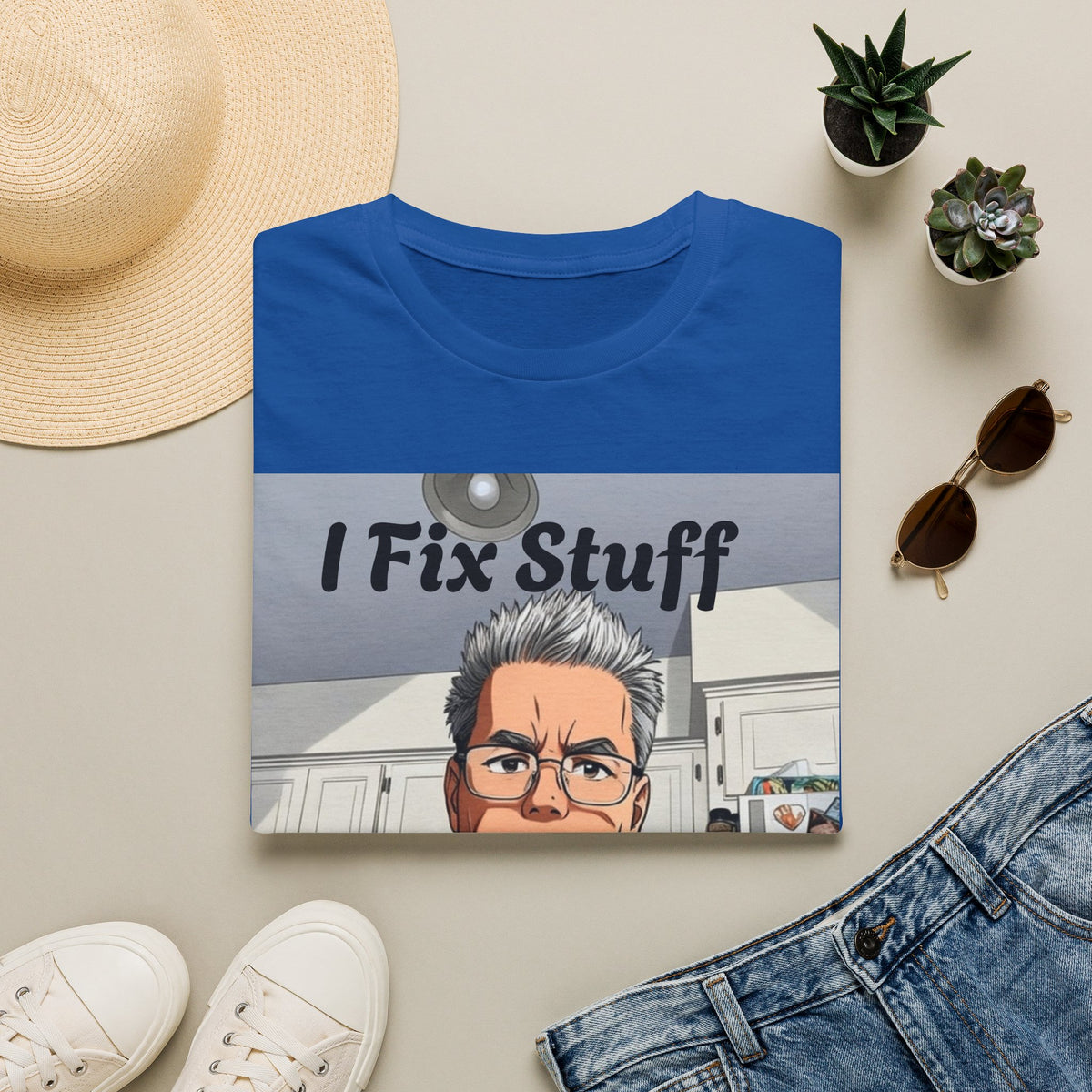 I Fix Stuff Handyman T-Shirt — Funny Repairman Cartoon Tee