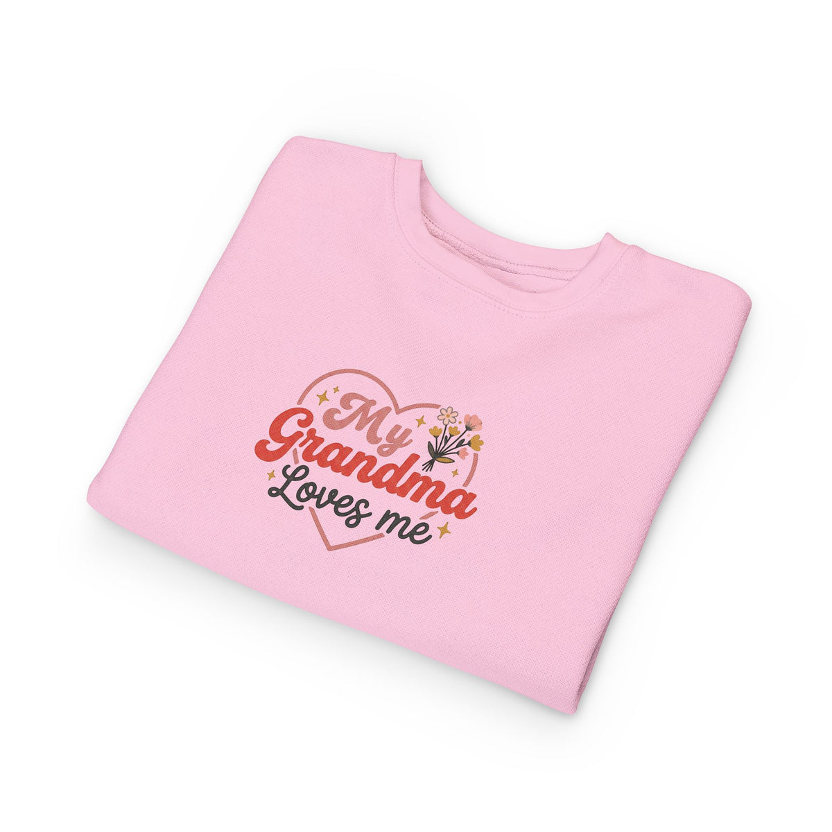 Toddler Sweatshirt - "My Grandma Loves Me" Heart Floral Pullover