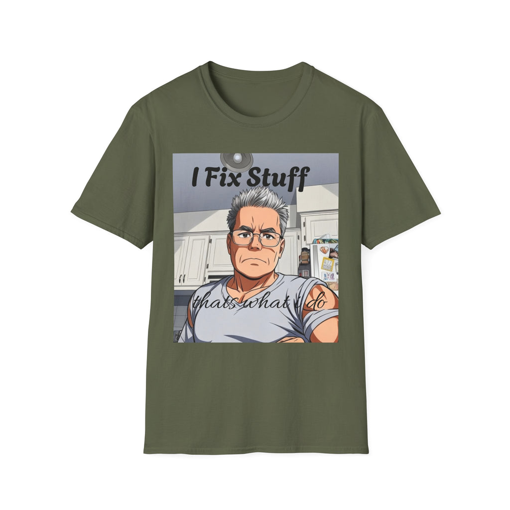 I Fix Stuff Handyman T-Shirt — Funny Repairman Cartoon Tee