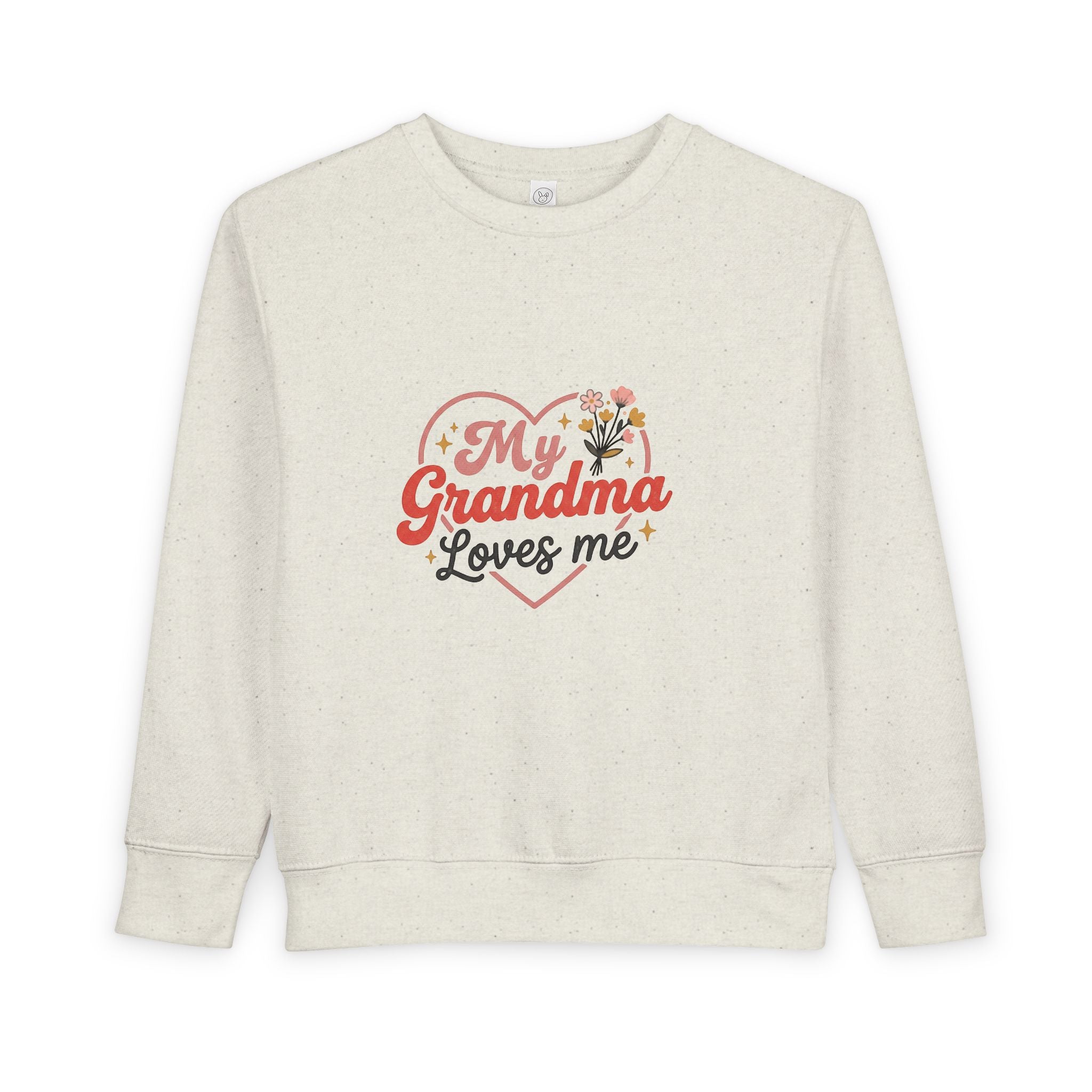 Toddler Sweatshirt - "My Grandma Loves Me" Heart Floral Pullover