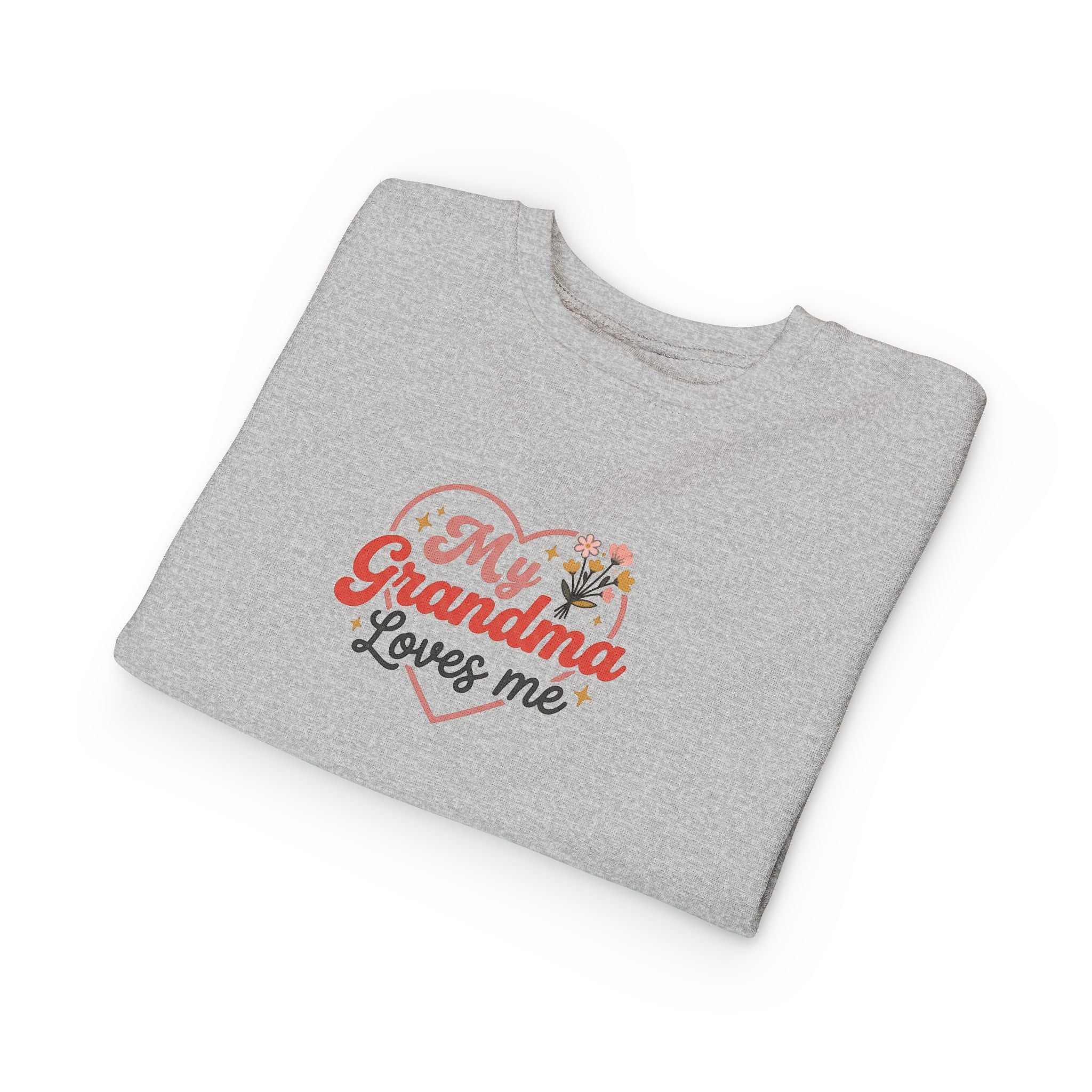 Toddler Sweatshirt - "My Grandma Loves Me" Heart Floral Pullover