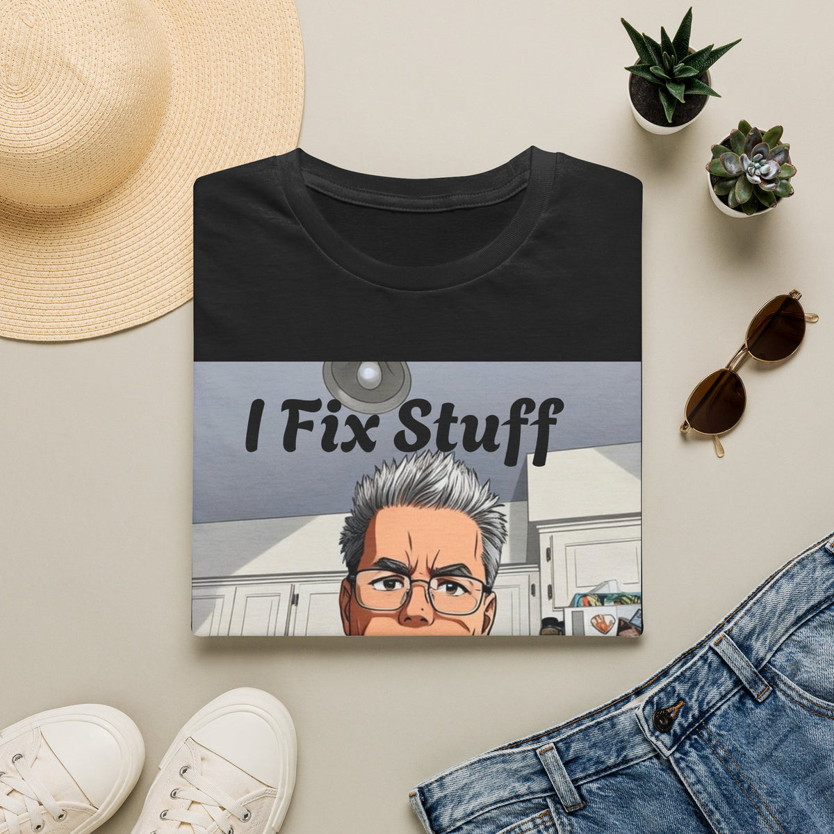 I Fix Stuff Handyman T-Shirt — Funny Repairman Cartoon Tee