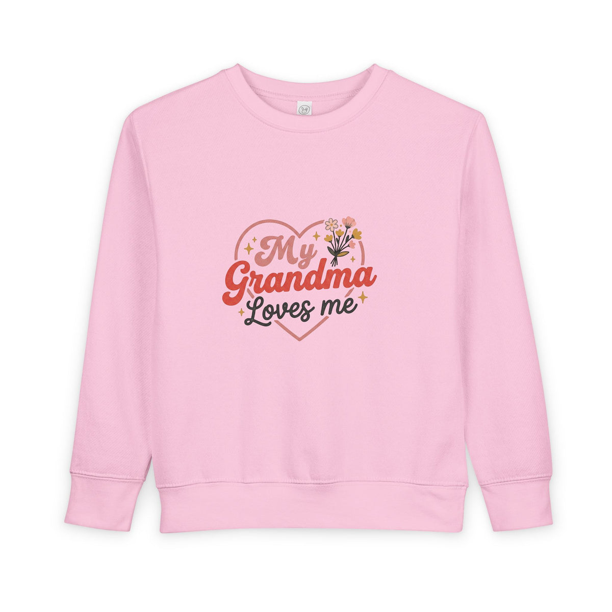 Toddler Sweatshirt - "My Grandma Loves Me" Heart Floral Pullover