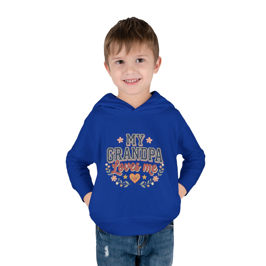 Toddler Hoodie - "My Grandpa Loves Me" Cute Heart & Floral Pullover