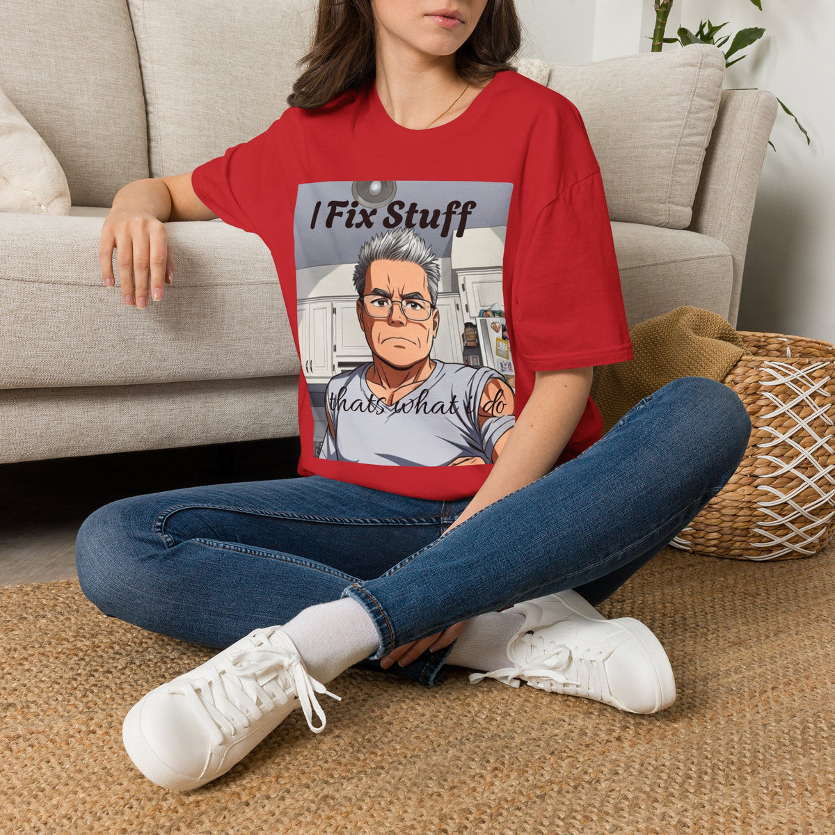 I Fix Stuff Handyman T-Shirt — Funny Repairman Cartoon Tee
