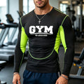 Men's Compression Long Sleeve Shirt – Mesh Panel, Quick-Dry Athletic Fit