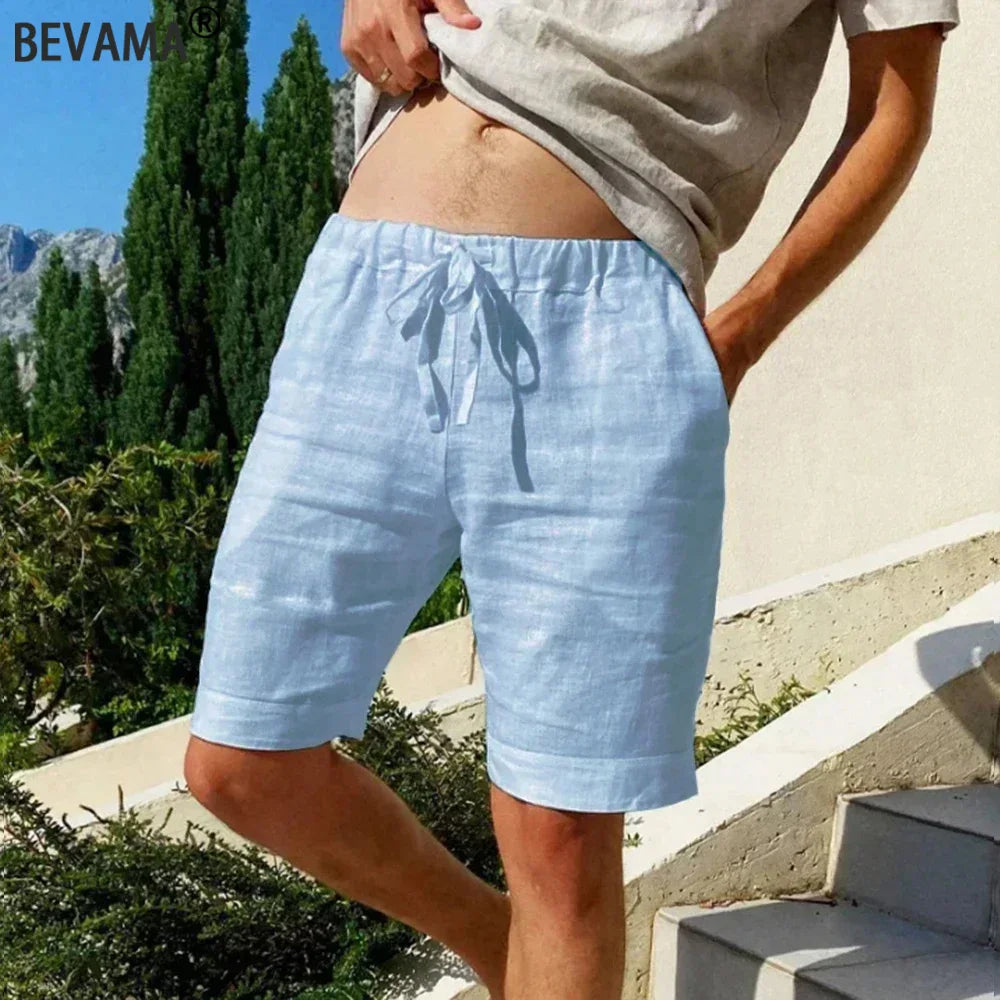 Men's Quick-Dry Board Shorts – Elastic Drawstring Waist, Pockets, Casual Beach & Sport