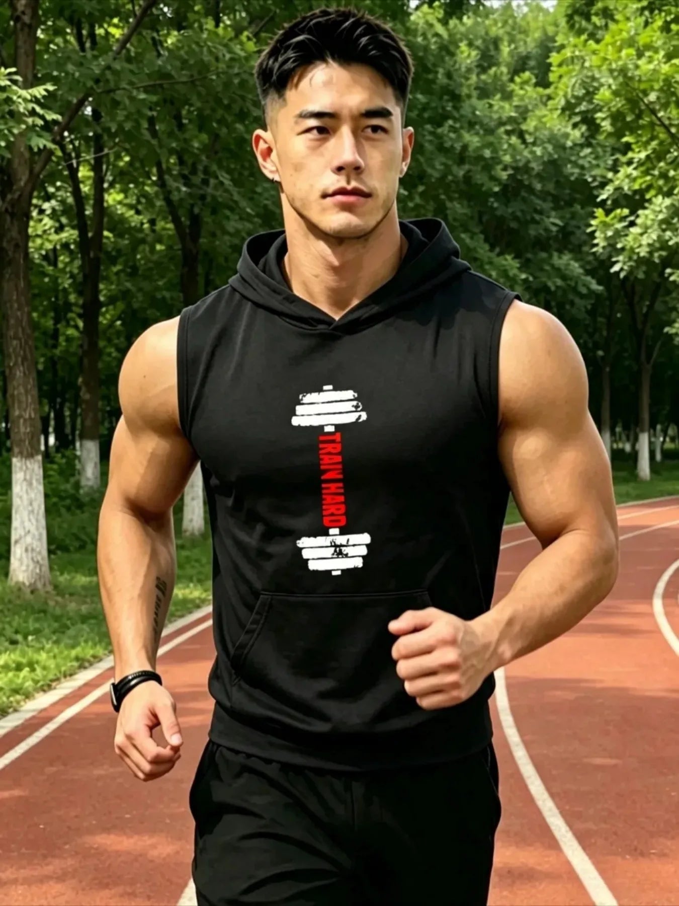 Men's Hooded Sleeveless Tank Top – Kangaroo Pocket, Quick-Dry Muscle Vest