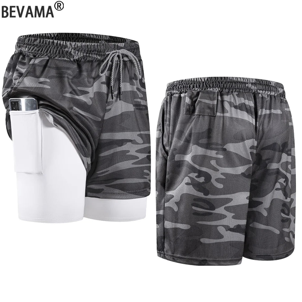 Men's 2-in-1 Athletic Shorts – Quick-Dry, Breathable with Phone Pocket