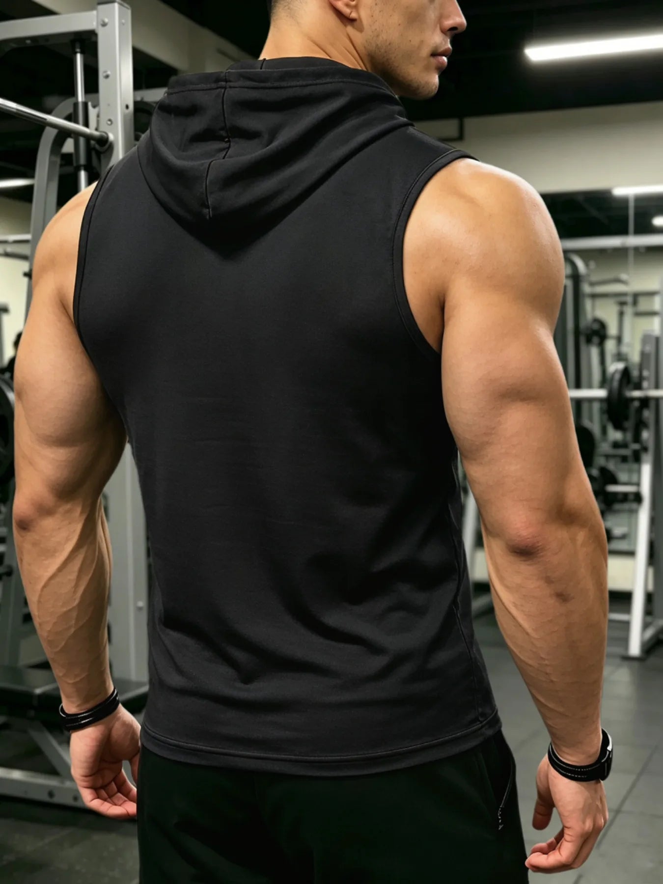 Men's Hooded Sleeveless Tank Top – Kangaroo Pocket, Quick-Dry Muscle Vest