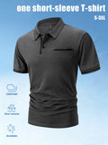 Men's Short Sleeve Polo Shirt – Solid Color, Breathable