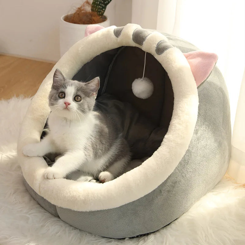 Deep Sleep Cat Bed | Foldable Washable Cat Cave Bed for Cats & Small Dogs