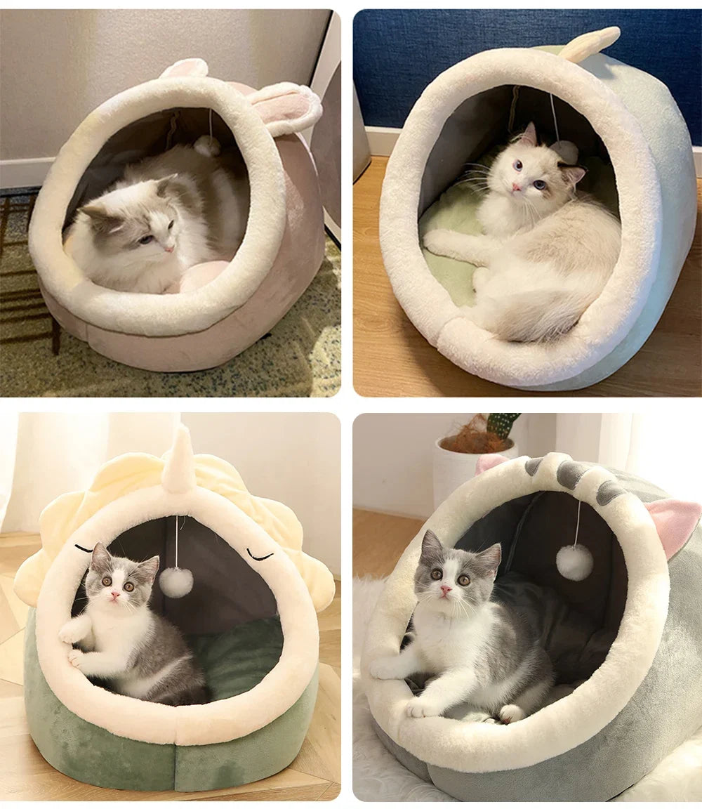 Deep Sleep Cat Bed | Foldable Washable Cat Cave Bed for Cats & Small Dogs