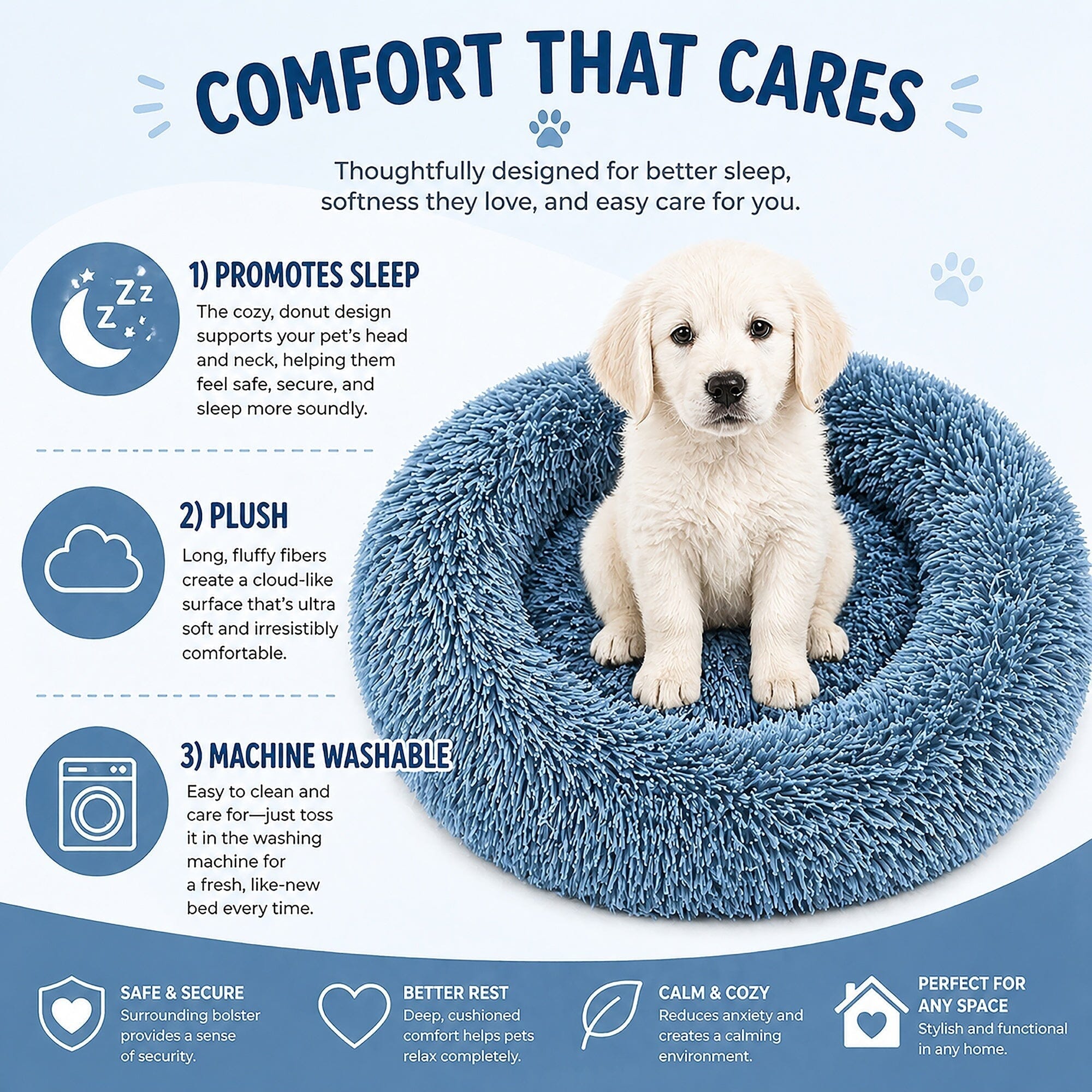 Pet Life ® 'Nestler' High-Grade Plush and Soft Rounded Pet Bed